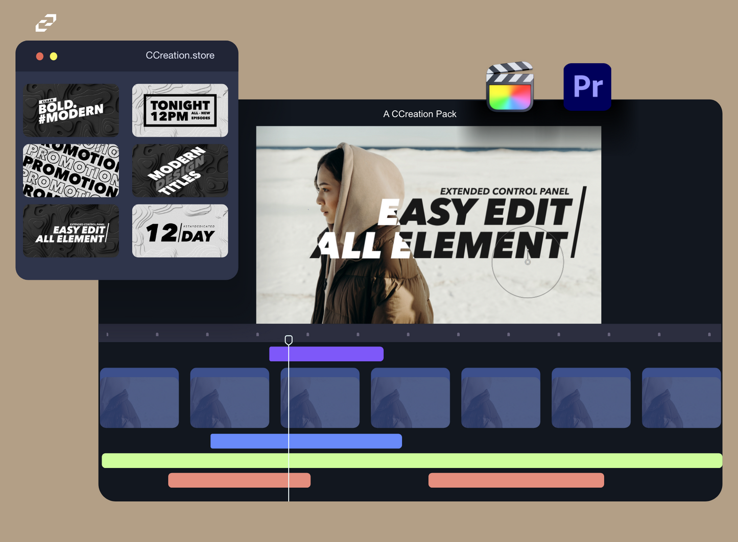 Final Cut Pro Bold Titles, Title Video Templates - CCreation Store