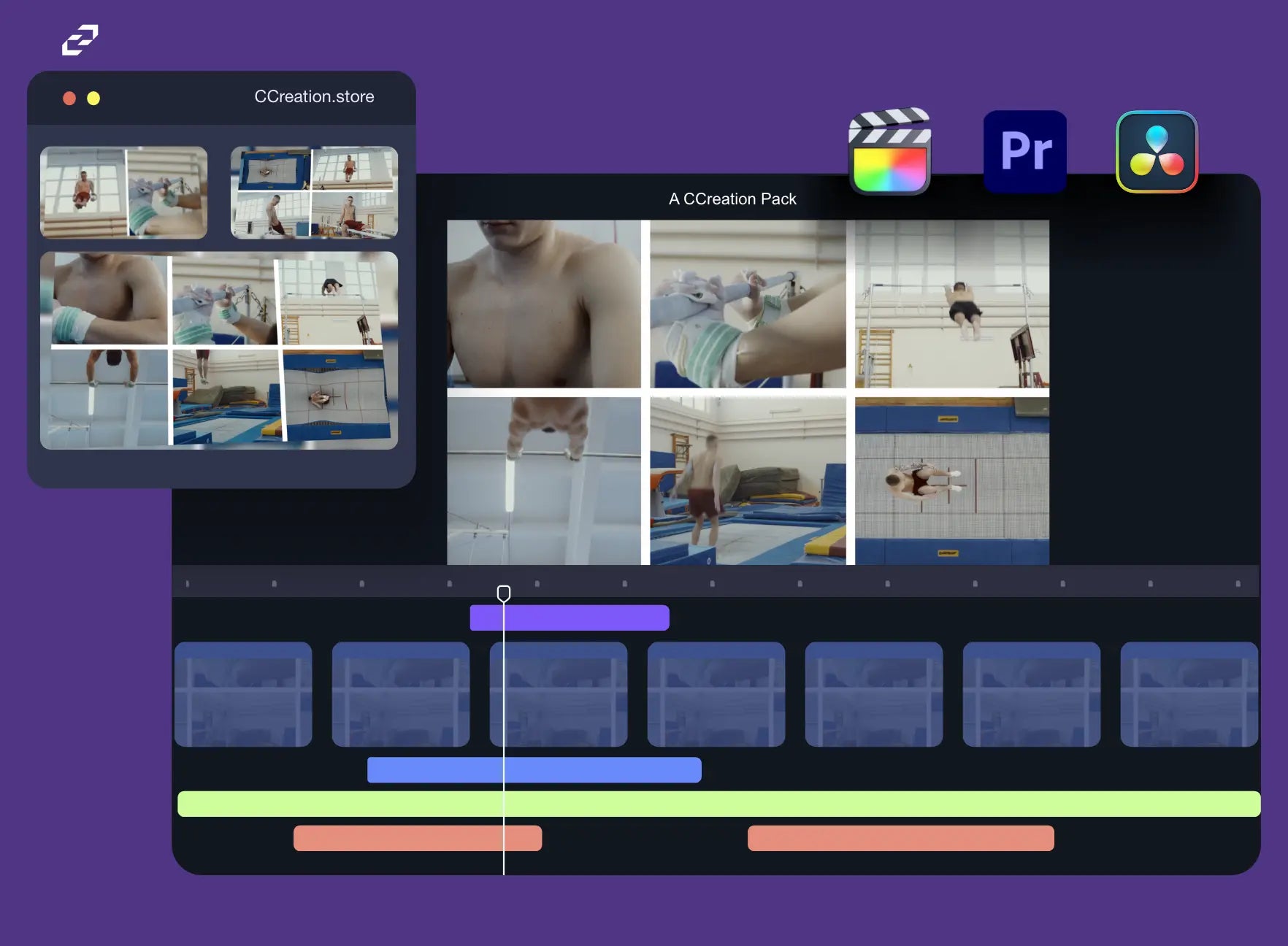 Grid Layouts - Split Screen - Final Cut Pro, DaVinci Resolve, Premiere Pro - CCreation Store