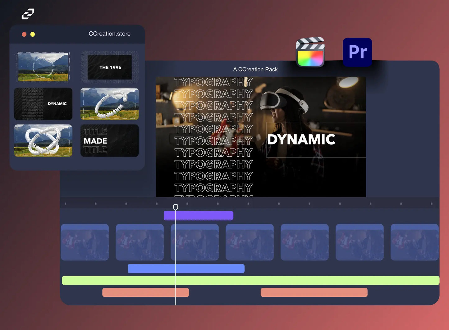 Kinetic Title Pack for Final Cut Pro, Premiere Pro  - Editable Video Templates - CCreation Store