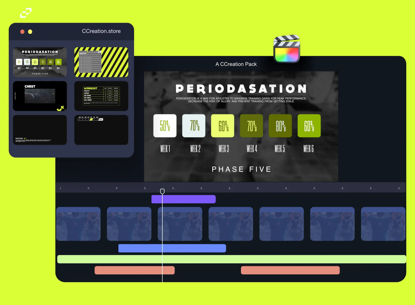 Final Cut Pro Animated Periodisation Training Template, Edutable Video Templates - CC Creation Store