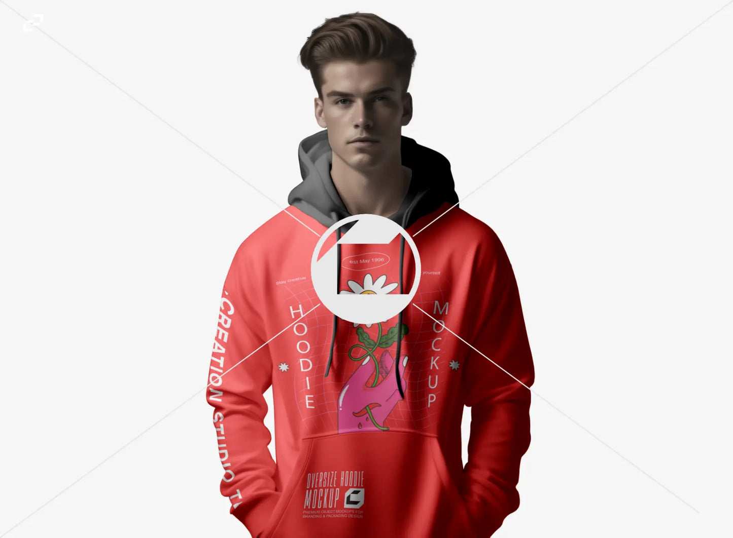Free Man in Hoodie Mockup - PSD Mockups - CCreation Store