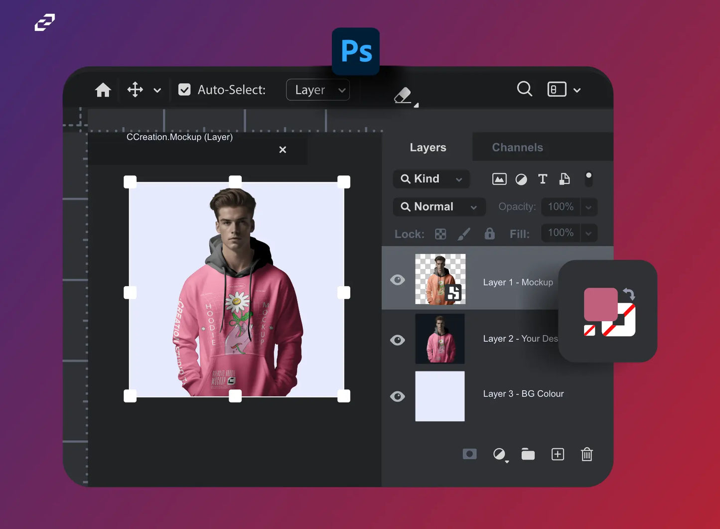 Free Man in Hoodie Mockup - PSD Mockups - CCreation Store
