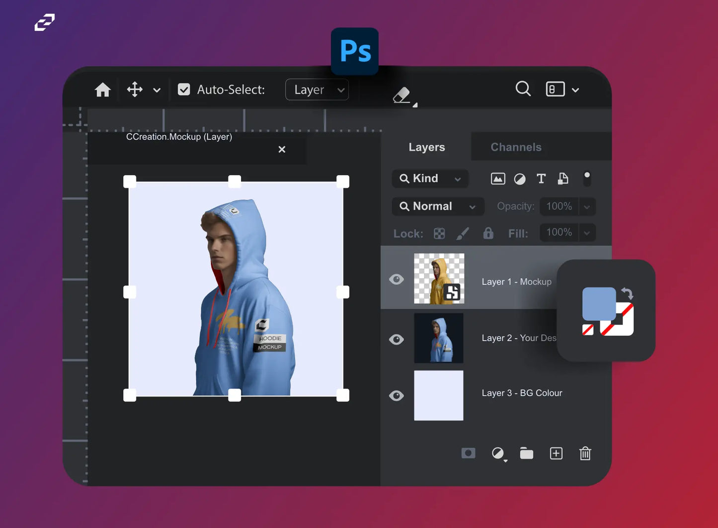 Free Man in Hoodie Mockup - PSD Mockups - CCreation Store