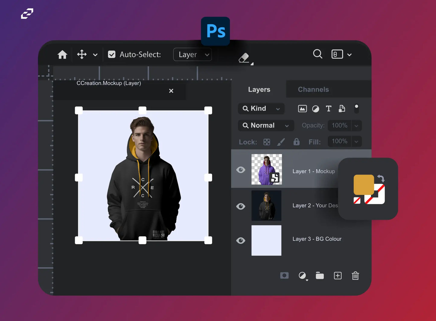 Free Man in Hoodie Mockup - PSD Mockups - CCreation Store