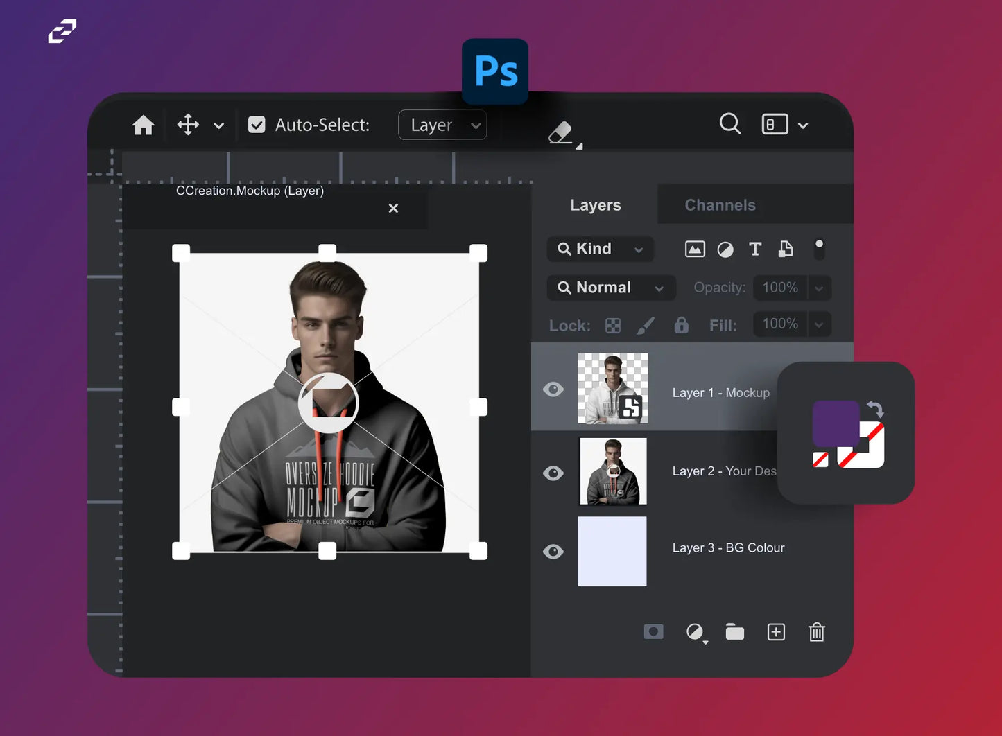 Free Man in Hoodie Mockup - PSD Mockups - CCreation Store
