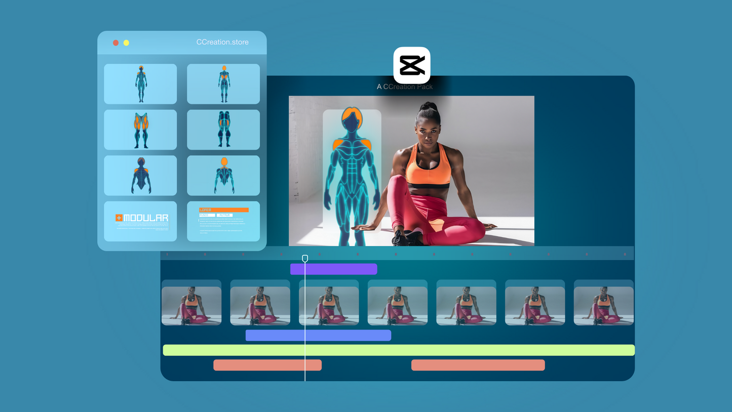 Gym Graphics V2 Female for CapCut ccreation.store