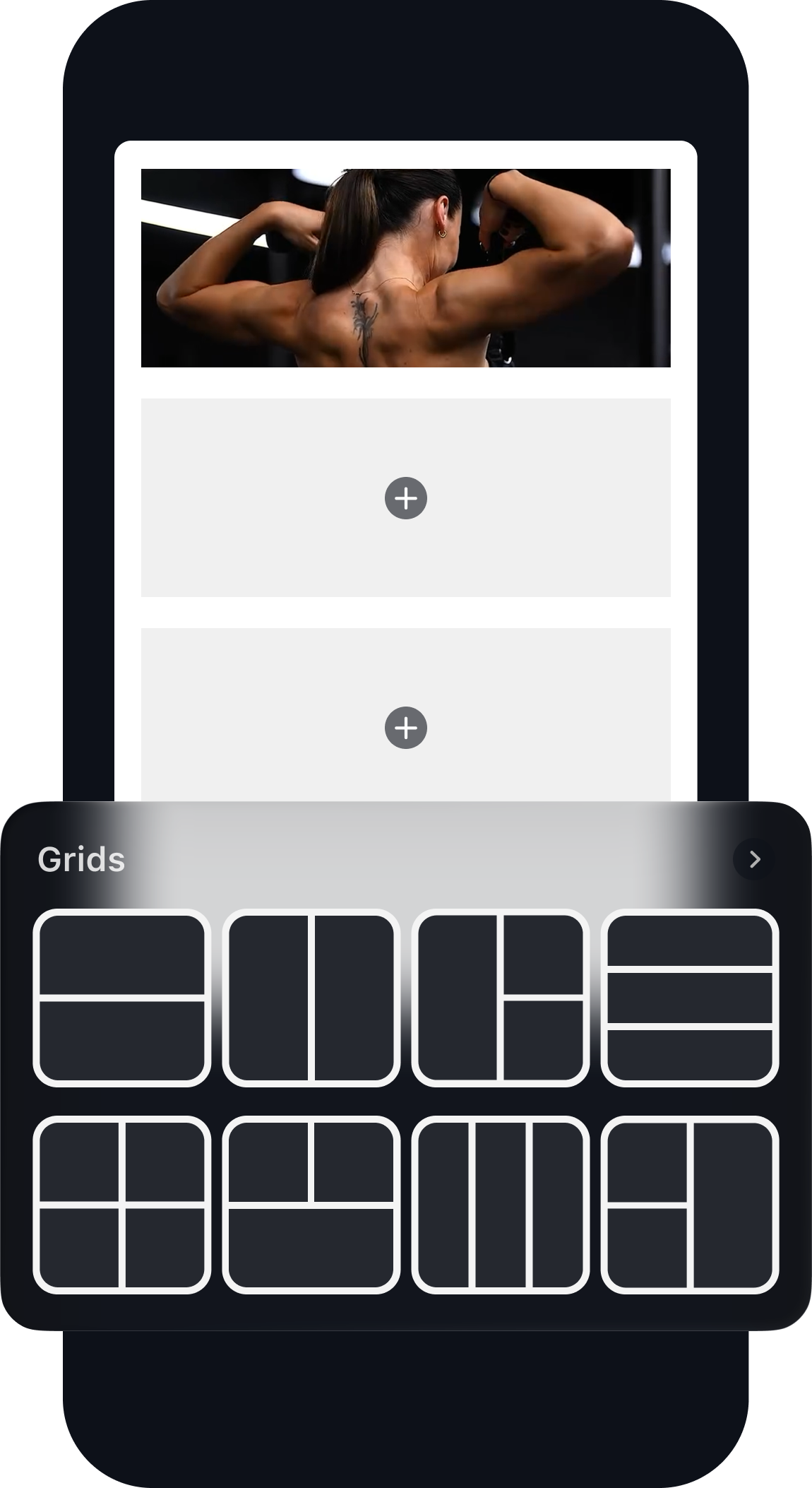Fitness video editor turns your workouts programs into a piece of art with a simple drag & drop Reels with layout templates. Rotate, trim, split, colours and merge videos with CCreation
