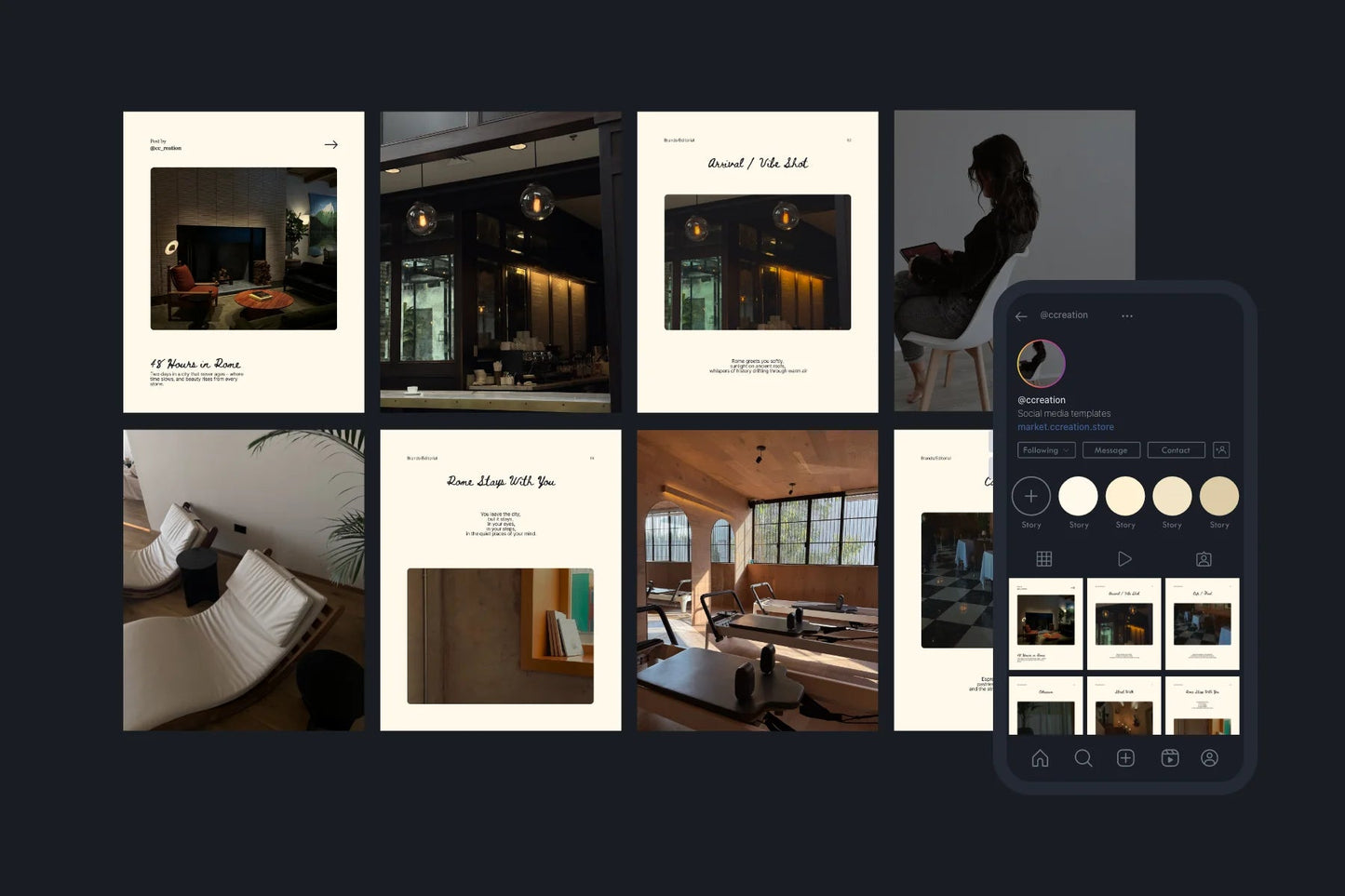 Clean Editorial Collection – Instagram Carousel Template Pack (Canva, Figma, Adobe XD, InDesign & Photoshop) ccreation.store