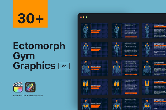 Male Ectomorph Gym Graphics for final cut pro, Premiere Pro & Davinci Resolve ccreation.store