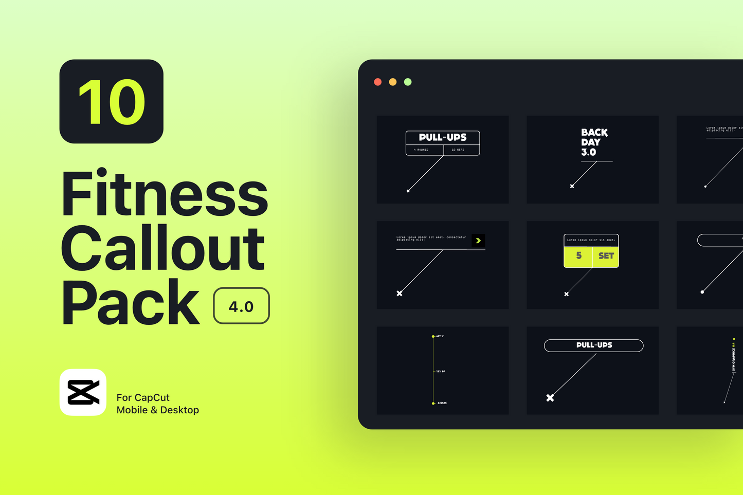 Callout Pack V4 for Capcut ccreation.store
