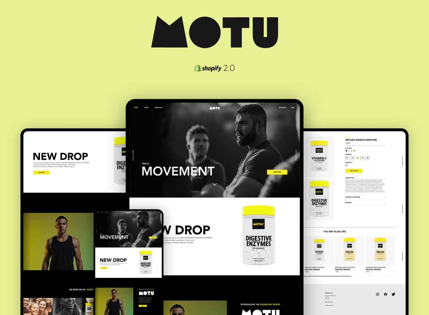 Motu supplement Shopify Theme, Shopify Customizable Theme, Editable Canva Templates, Wellness Shopify Theme, Multiple Product Shopify Store