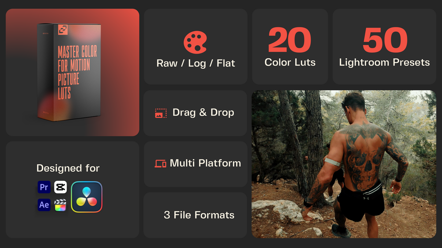cinematic lifestyle vlog LUTs that allow you to quickly and easily achieve a big budget look at a discount price - CCreation.store