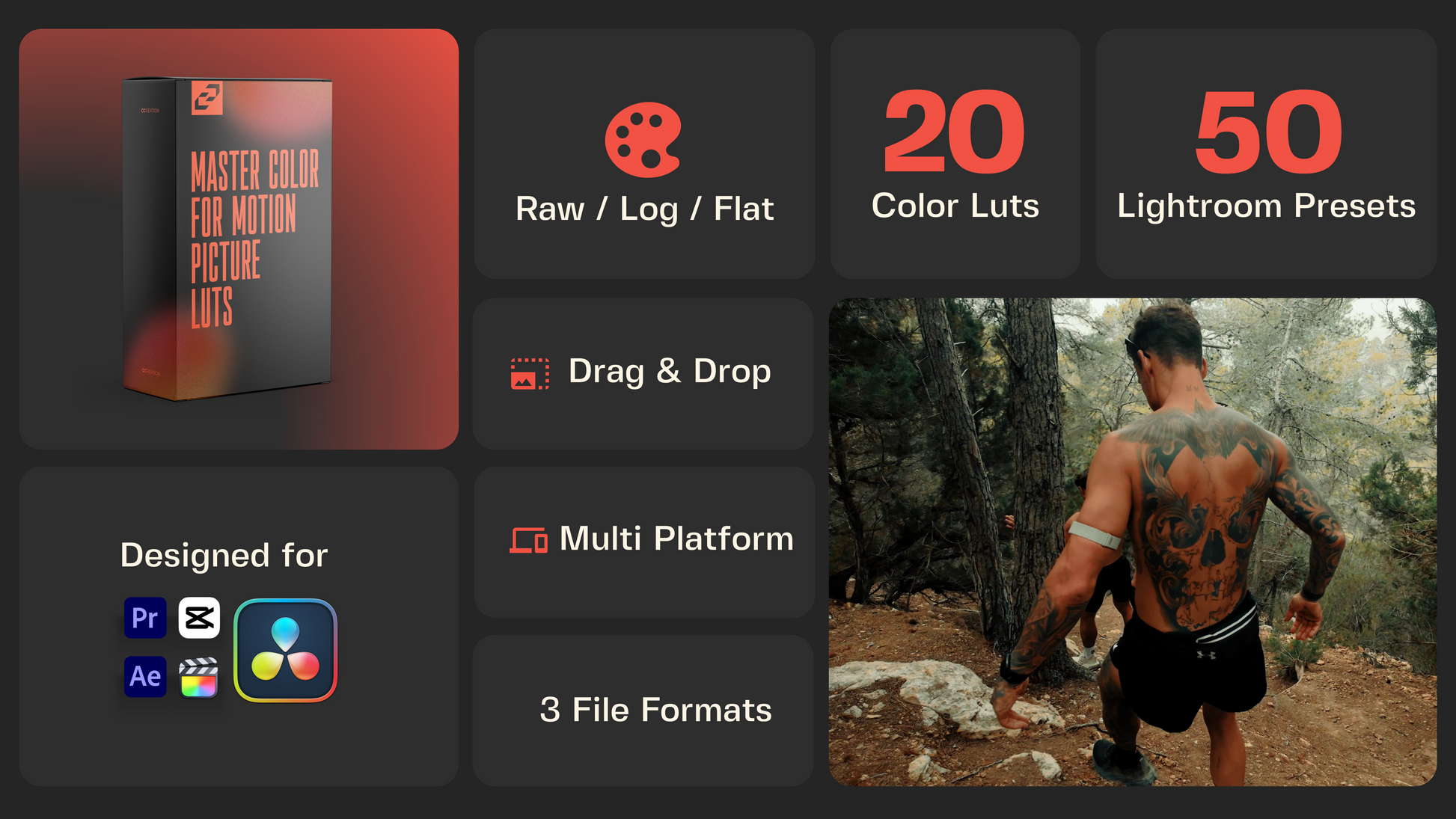 cinematic lifestyle vlog LUTs that allow you to quickly and easily achieve a big budget look at a discount price - CCreation.store