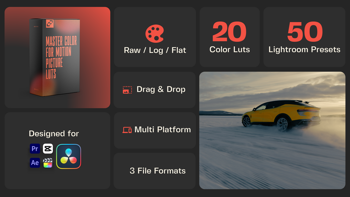 Drone Luts & Master Color For Motion Picture Lut Pack & Lightroom Preset Pack