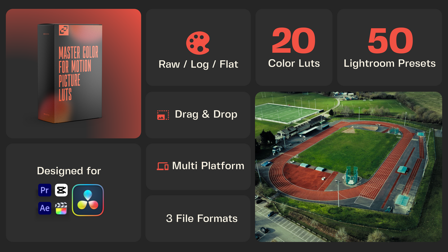 Drone Luts & Master Color For Motion Picture Lut Pack & Lightroom Preset Pack