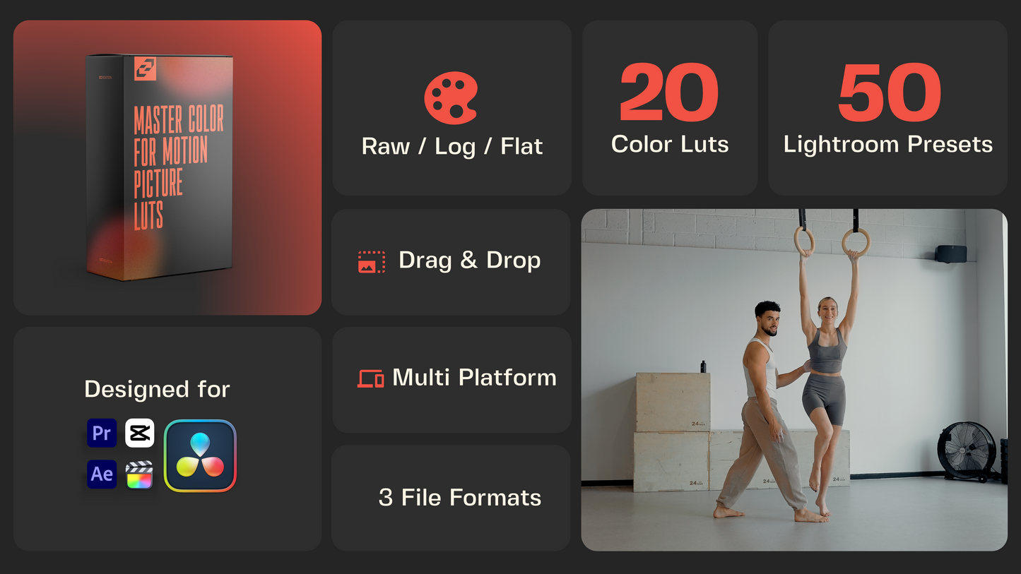 These Lightroom presets and LUTs are designed to enhance yoga and wellness photos and videos. They create a calm and serene film look - CCreation.store