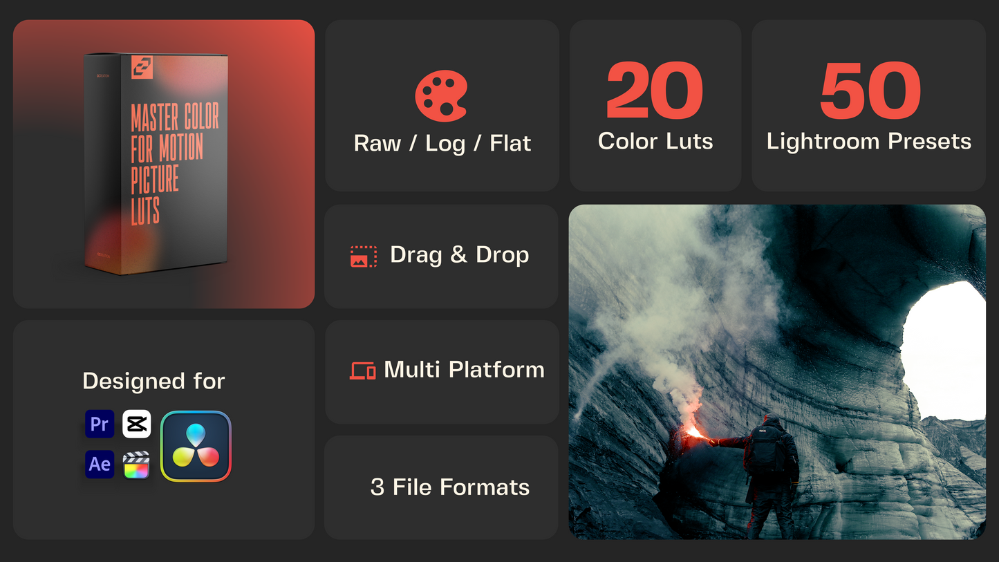 Drone luts for capcut that work with a variety of DJI drone cameras, lighting and different landscapes. Suitable from the moody landscapes of the Faroe Islands to midday sunsets - CCreation.store
