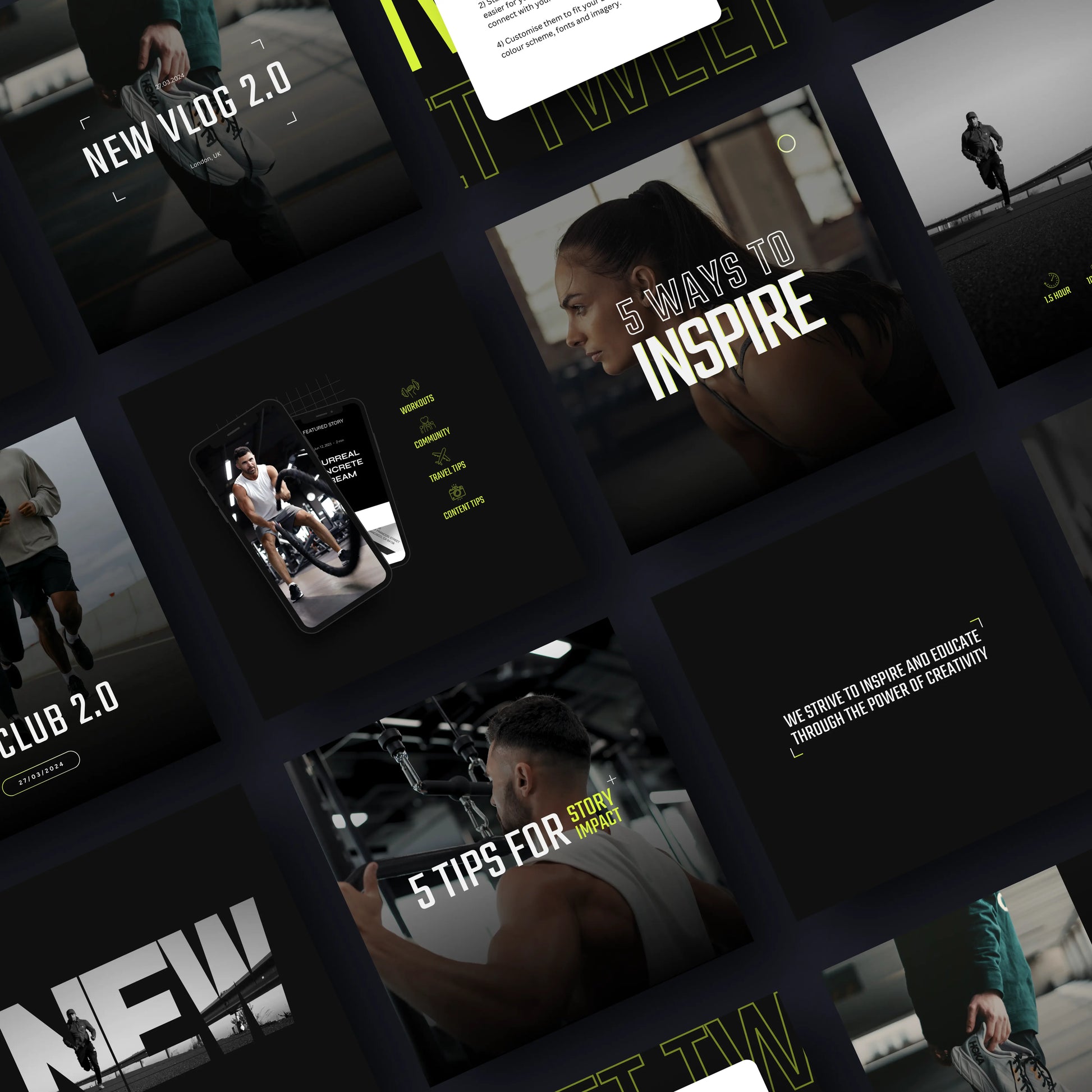 Social Media Instagram Templates - Customisable in Canva - Lifestyle Workout Running Coach Personal Trainer - C Creation Store