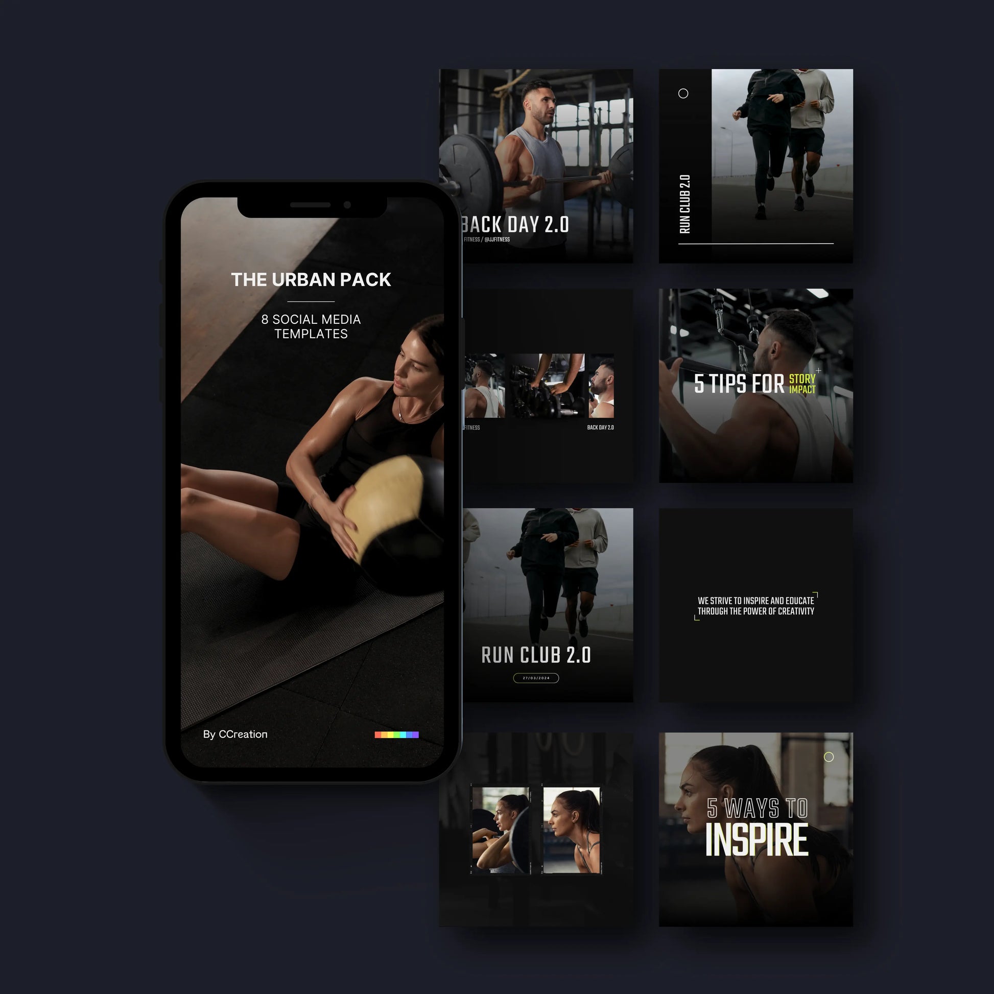 Social Media Instagram Templates - Customisable in Canva - Lifestyle Workout Running Coach Personal Trainer - C Creation Store