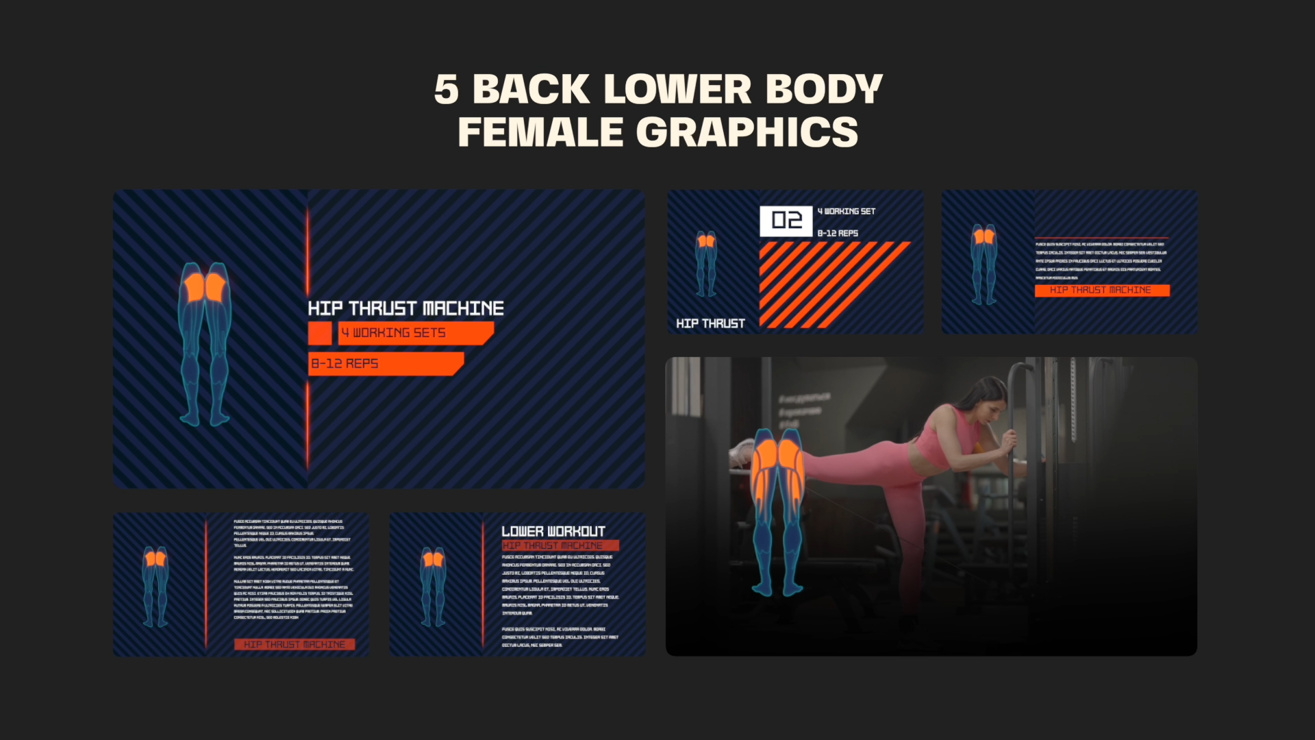 Editable Muscle Map, Anatomy video Poster Clipart