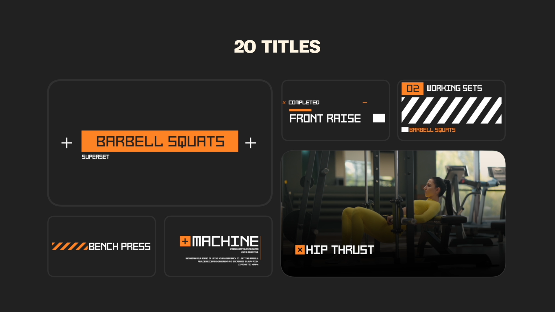 Gym & Fitness Titles - Motion Graphics Templates