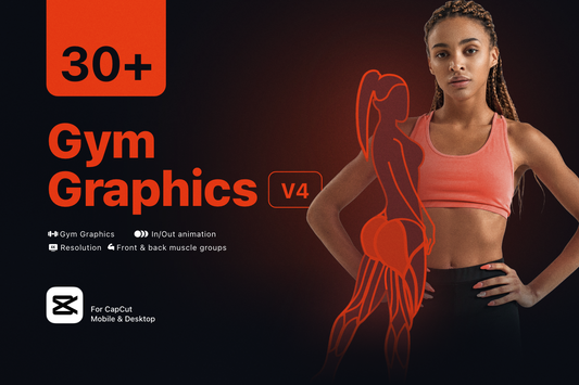 Fitness Graphic V4 Female Front & Back For Capcut ccreation.store