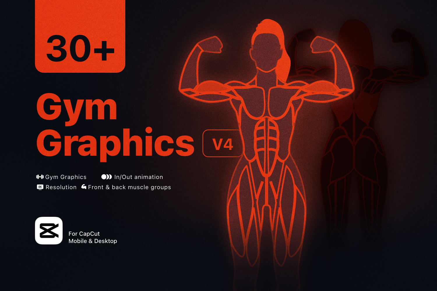 Workout Graphic V4 Female Front & Back For Capcut ccreation.store