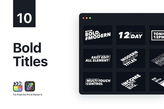 Bold Title Pack for Premiere Pro, Final Cut Pro and Davinci Resolve ccreation.store