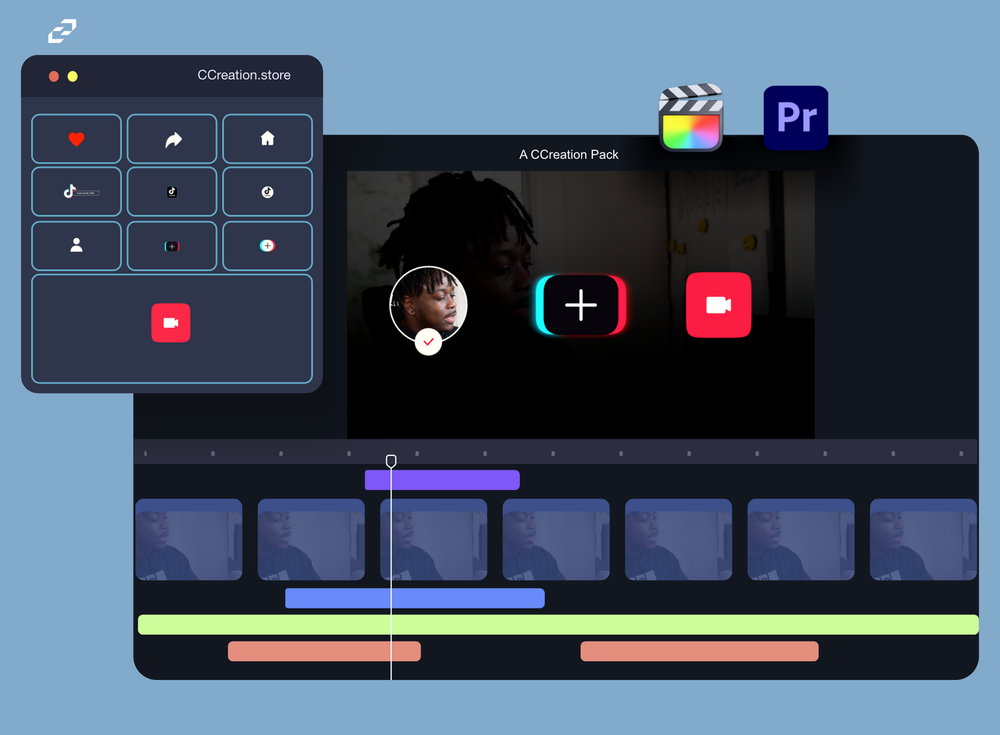 TikTok Animated Icons for Final Cut Pro - Social Media Icons - C Creation Store
