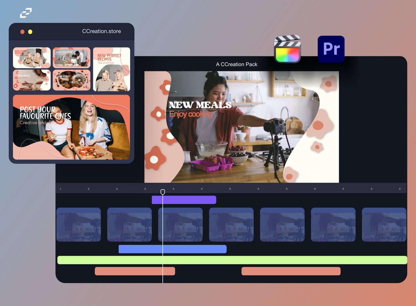 Cooking and Eating Channel Intro for Final Cut Pro - Editable Video templates - CCreation Store