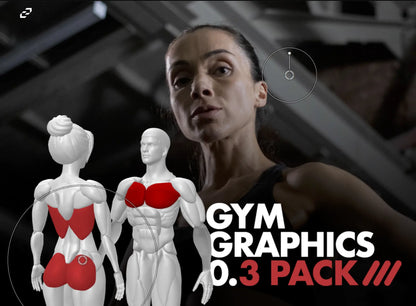 Muscle Diagram Gym Graphics  - Editable Fitness Templates - Final Cut Pro, DaVinci Resolve, Premiere Pro - CCreation Store