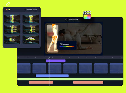 Fitness Templates for Final Cut Pro, Gym Graphics, Female Figure Graphics - CCreation Store