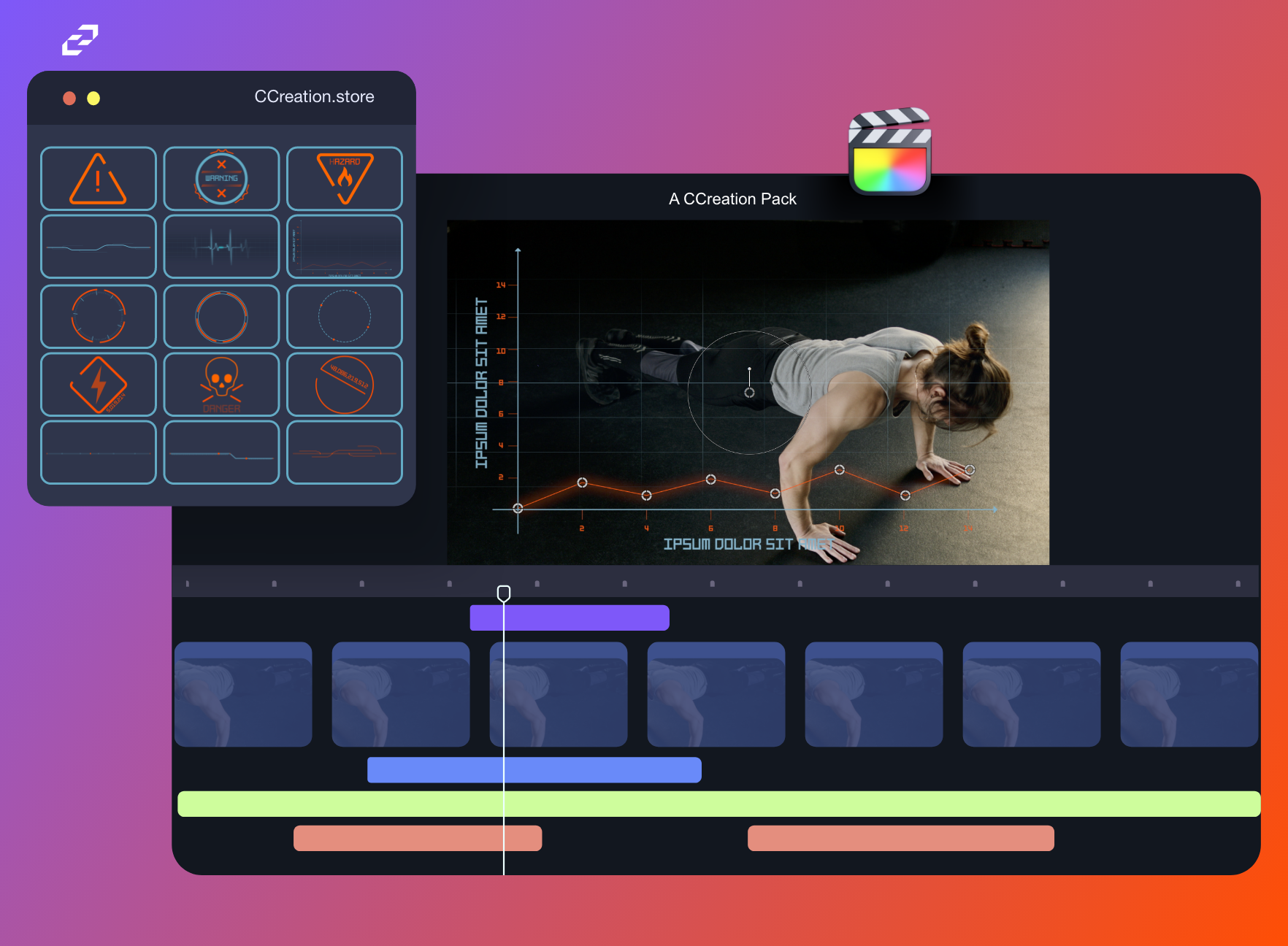 HUD Elements Pack - Editable Video Elements and Infographics for Final Cut Pro - CCreation Store