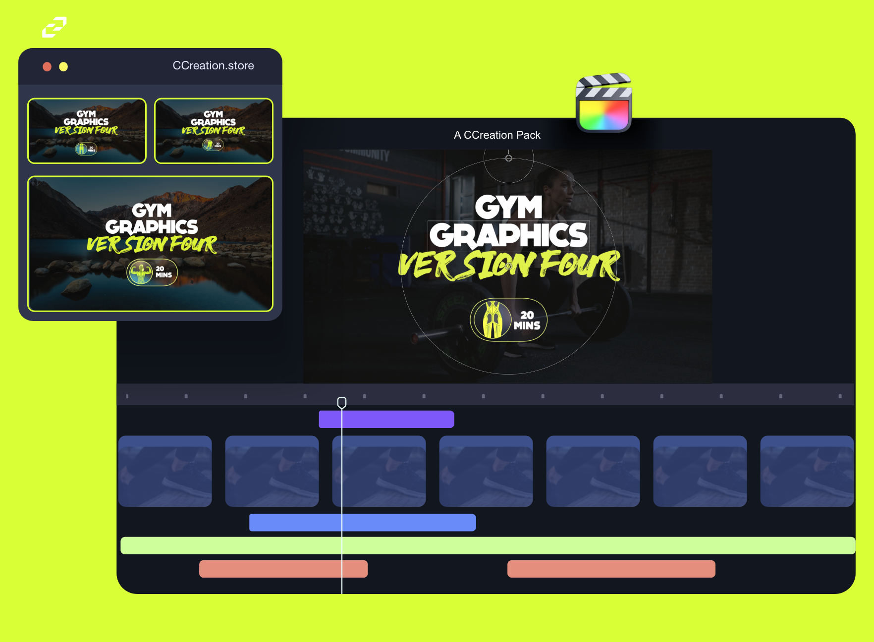 Workout Intro Template for Final Cut Pro - Editable Fitness Templates - CCreation Store
