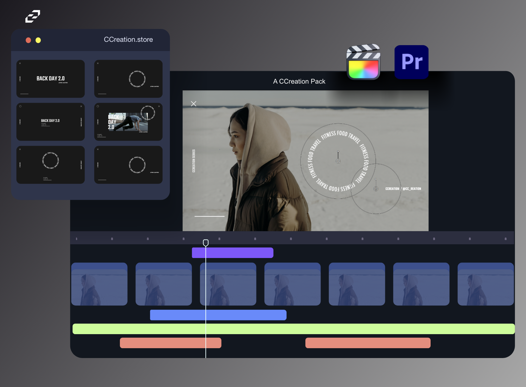 Title and Composition Pack - Editable Video Templates for Final Cut Pro, Premiere Pro - CCreation Store