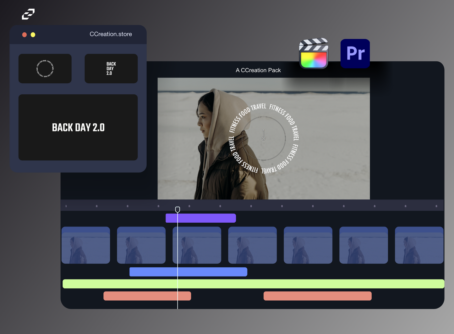 Animated Titles - Editable Video Elements for Final Cut Pro, Premiere Pro - C Creation Store