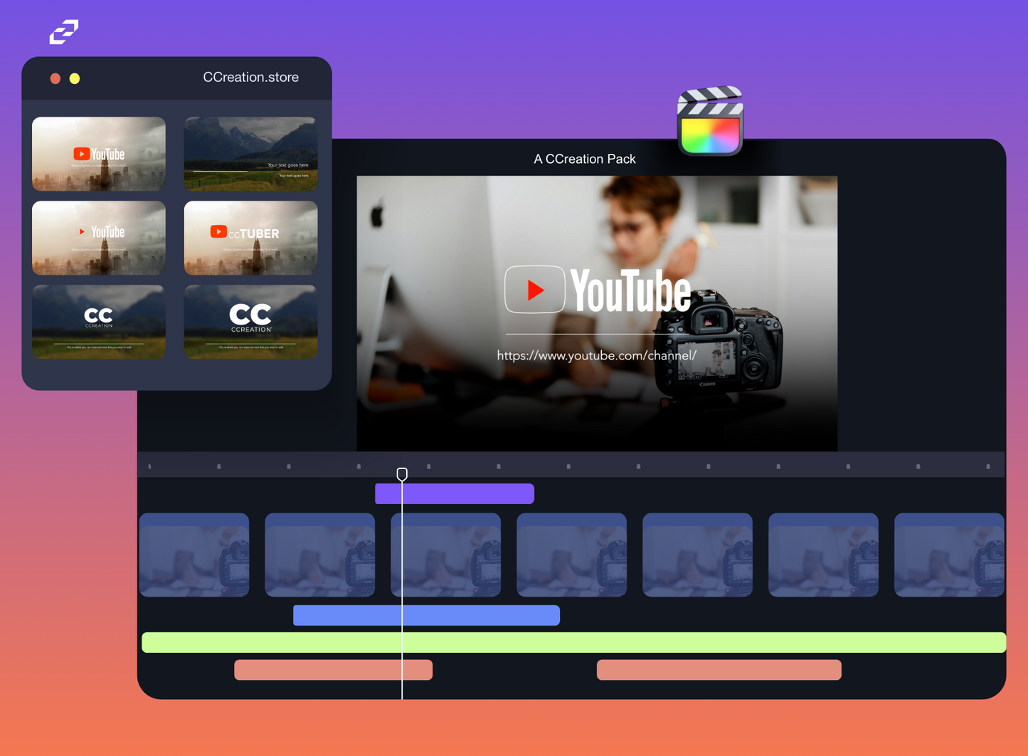 YouTube Lower Thirds Pack for Final Cut Pro - Editable Video Templates and Titles - C Creation Store 