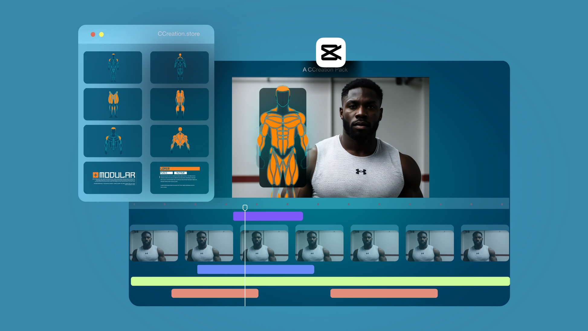Gym Graphics V2 Mesomorph for CapCut ccreation.store