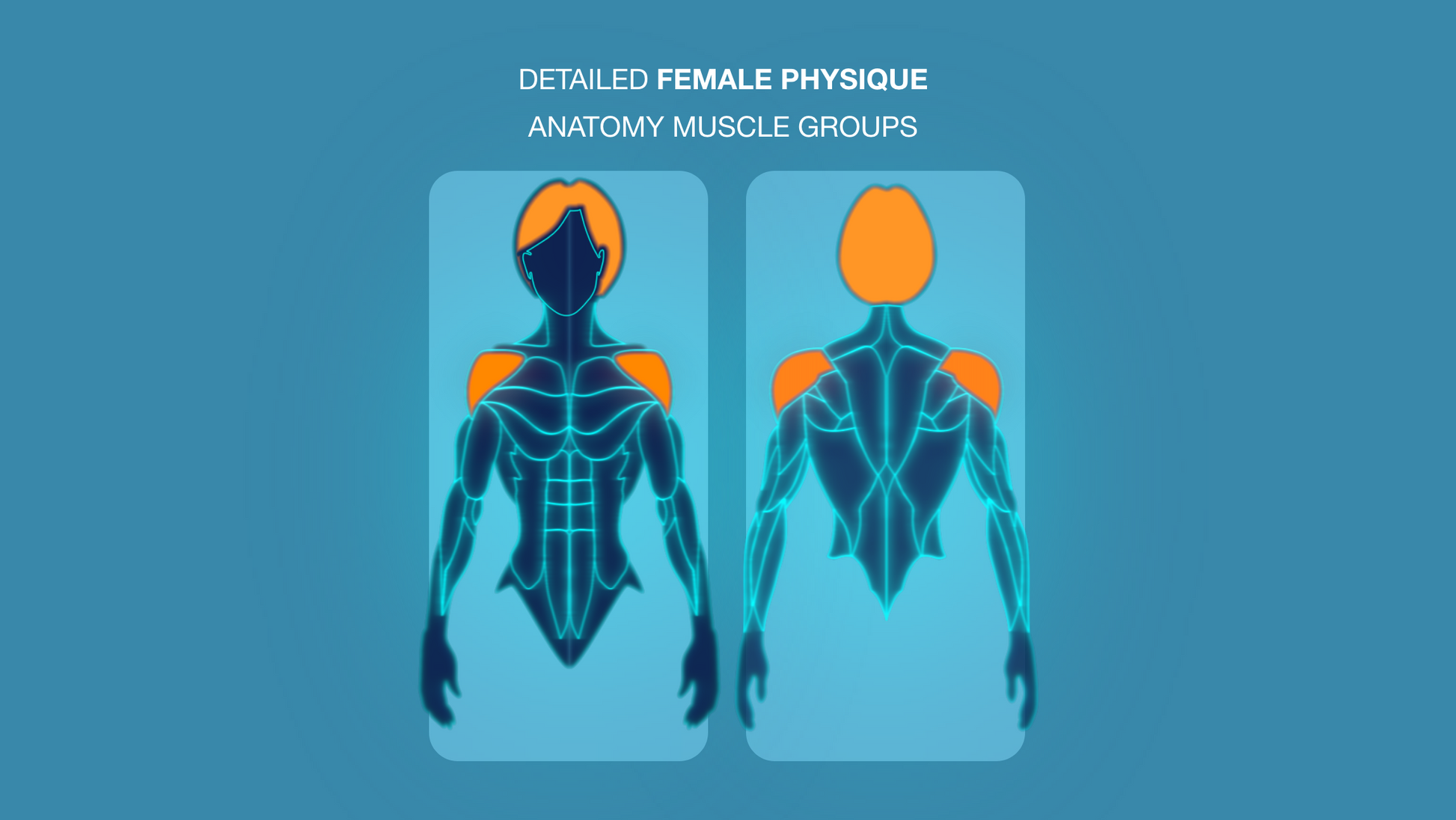 Gym Graphic V2 Female Upper Body Front & Back for Capcut ccreation.store