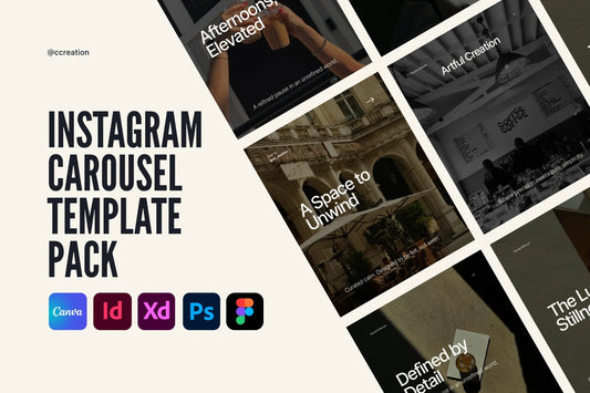 Clean Editorial Collection – Instagram Carousel Template Pack (Canva, Figma, Adobe XD, InDesign & Photoshop) ccreation.store