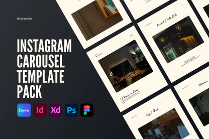 Clean Editorial Collection – Instagram Carousel Template Pack (Canva, Figma, Adobe XD, InDesign & Photoshop) ccreation.store