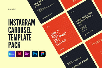 Clean Collection – Instagram Carousel Template Pack (Canva, Figma, Adobe XD, InDesign & Photoshop) ccreation.store