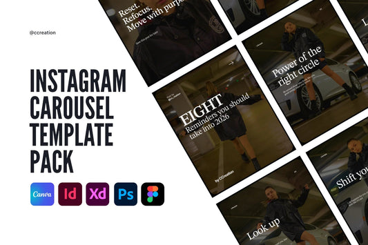 Clean Collection – Instagram Carousel Template Pack (Canva, Figma, Adobe XD, InDesign & Photoshop) ccreation.store