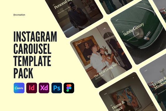 Clean Old Money Collection – Instagram Carousel Template Pack (Canva, Figma, Adobe XD, InDesign & Photoshop) ccreation.store