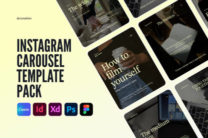 Clean Social Media Manager Collection – Instagram Carousel Template Pack (Canva, Figma, Adobe XD, InDesign & Photoshop) ccreation.store