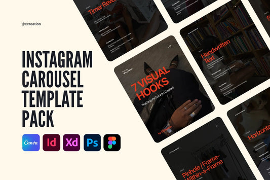 Clean UGC Creator Collection – Instagram Carousel Template Pack (Canva, Figma, Adobe XD, InDesign & Photoshop) ccreation.store