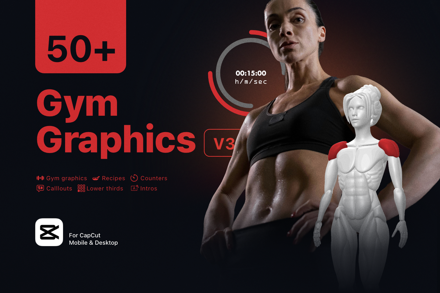 Free Female Gym Graphics V3 - CapCut ccreation.store