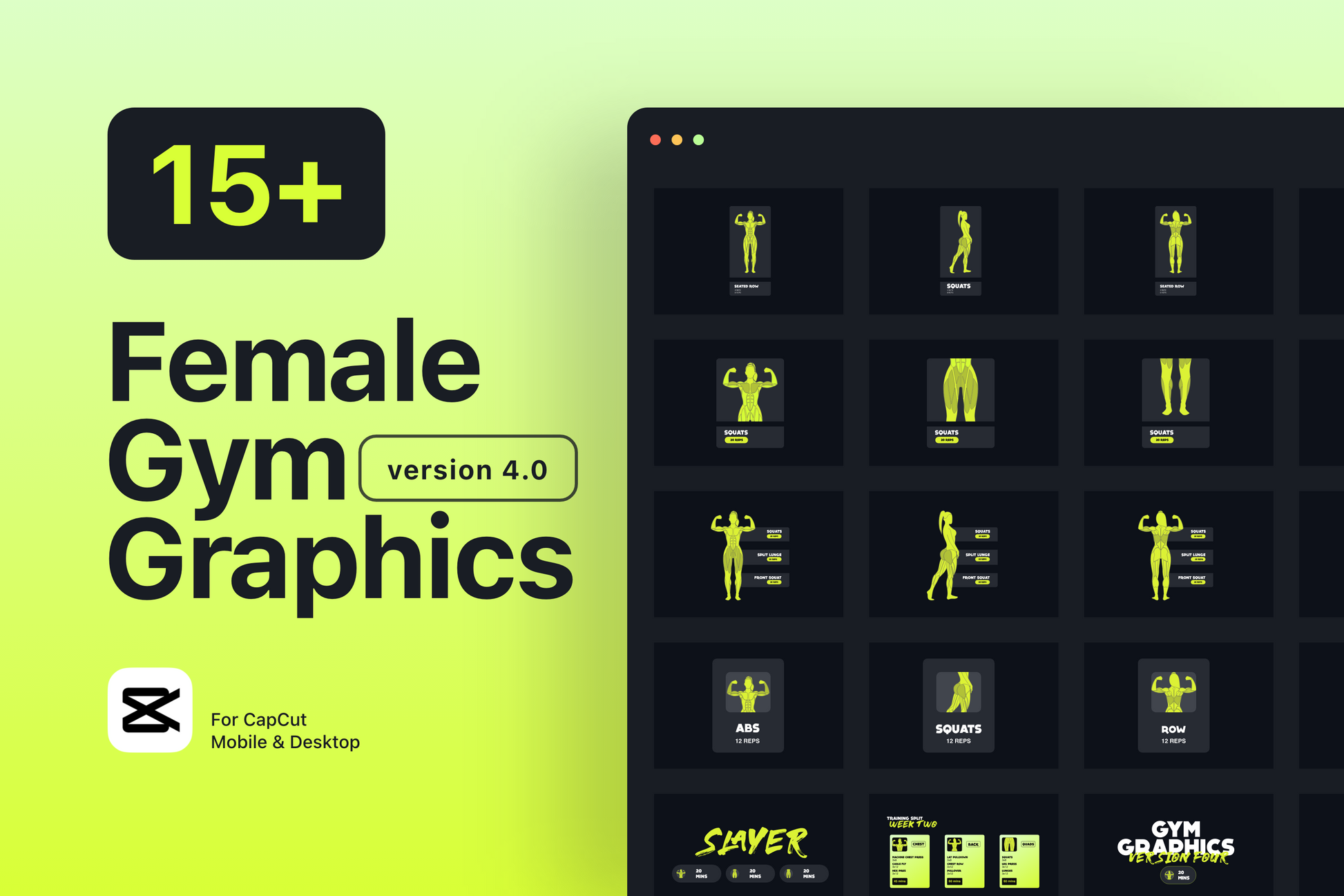 Gym Graphic V4 Female Bundle For Capcut ccreation.store