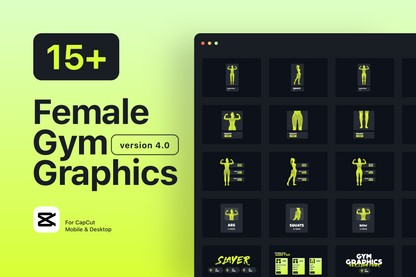 Gym Graphic V4 Female Bundle For Capcut ccreation.store