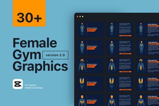 Gym Graphics V2 Female Bundle for CapCut ccreation.store